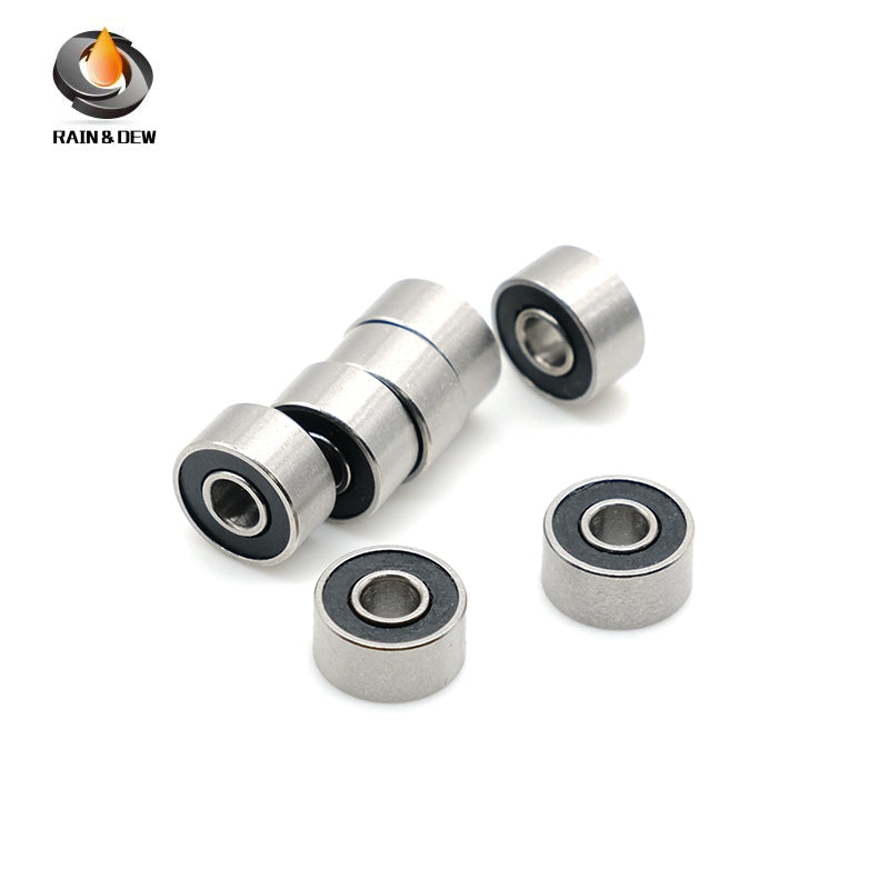 10PCS S693RS 3x8x4mm Durable & Fully Sealed Bearing for Fishing Gear ABEC-7 Stainless Steel with Black Rubber Shield