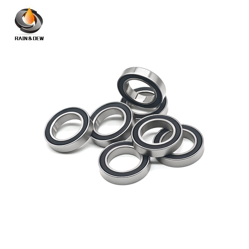 10PCS High-Precision ABEC-7 S6802RS 15x24x5mm Stainless Steel Body & Black Rubber Seals for Fishing Equipment