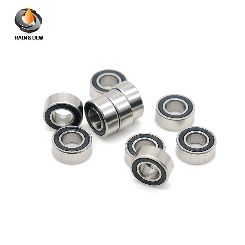 10PCS SMR115RS 5x11x4mm Bearing ABEC-7 Stainless Steel Ball Bearings Black Rubber Sealed For Fishing or Tiny Model Toys