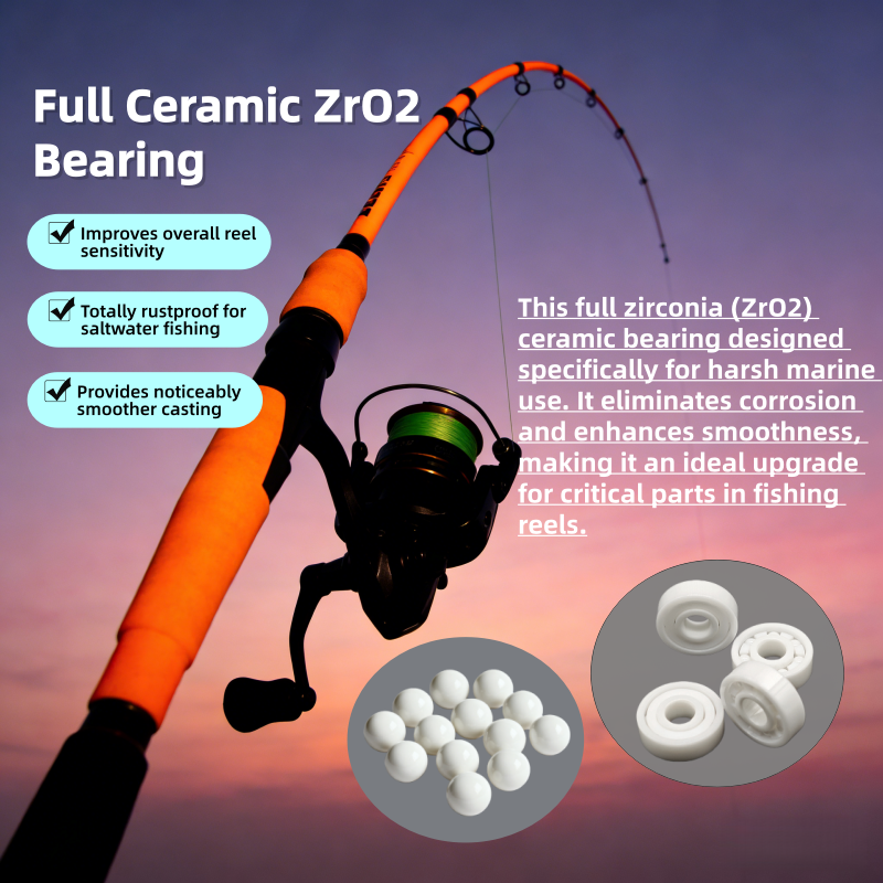 2PC 3x8x3 3x8x4 3x10x4 4x9x4 4x11x4 5x11x5 5x13x4 5x14x5 6x13x5 6x15x5 Full Ceramic Zirconia Bearing ABEC-9 Fishing Reel Bearing