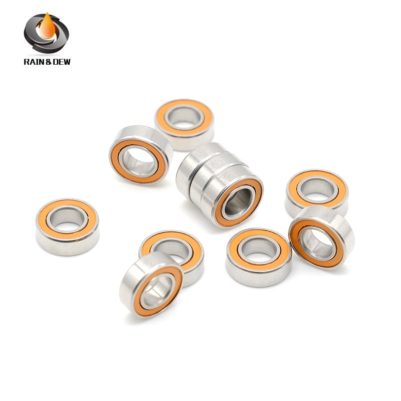 10Pcs SMR128RSCB 8*12*3.5mm Stainless Steel hybrid Si3N4 ceramic ball bearing Without Grease Fast Turning ABEC-7