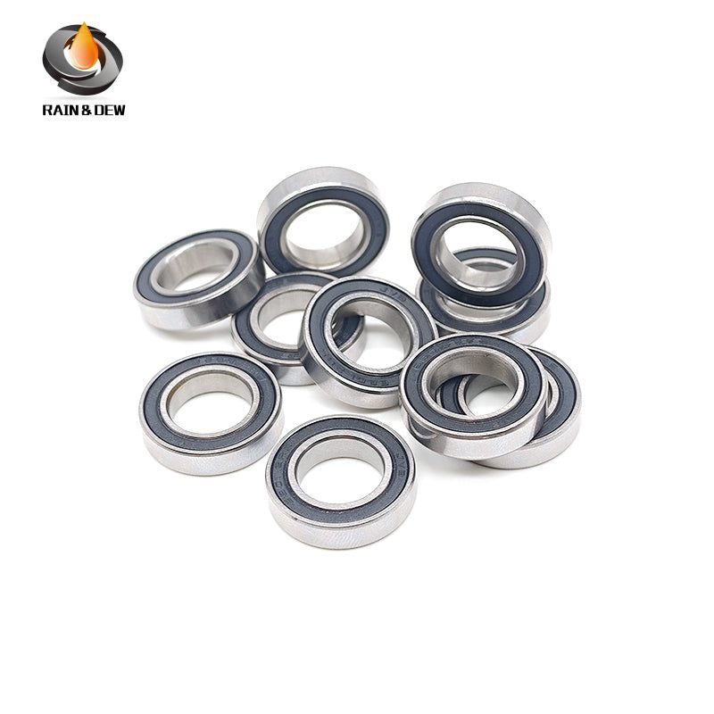 10PCS High-Precision ABEC-7 S6801RS 12x21x5mm Stainless Steel Body & Black Rubber Seals for Fishing Equipment