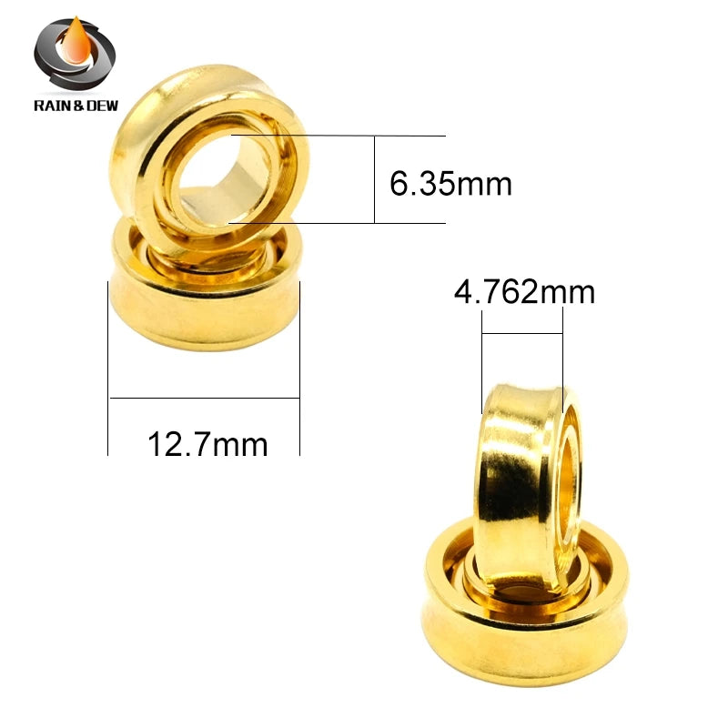 10Pcs R188 Golden Yoyo Bearing UR188 Fingertip Gyro Bearing 6.35X12.7X4.76mm UR188KK Bearing