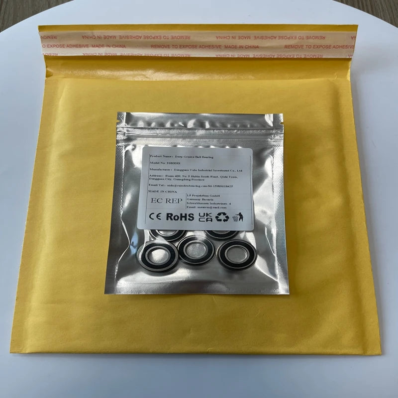 10PCS F6800RS 10X19X5 mm Double Rubber Cover Flange Ball Bearing Deep Groove Ball bearing 10×19×5mm