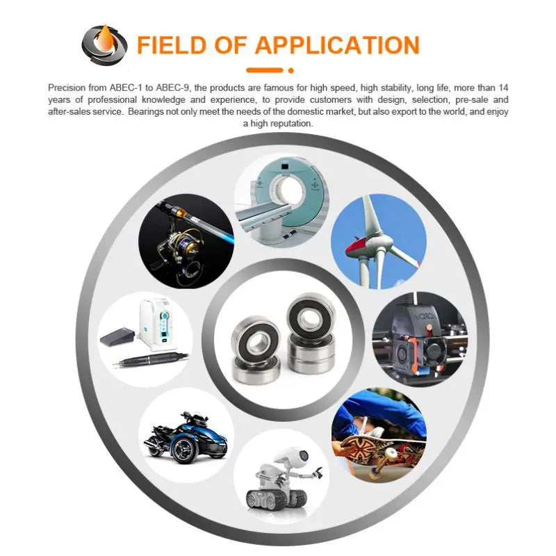 10Pcs 688-2RS Bearing ABEC-7 8x16x5 mm Miniature 688RS Ball Bearings Black Sealed