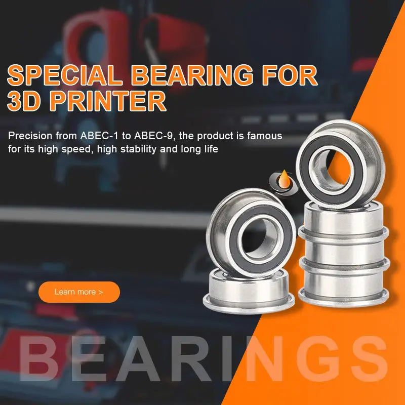10Pcs F605 2RS Bearing 5x14x5 mm ABEC-7 Flanged Miniature F605 RS Ball Bearings F605RS For 3D Printer