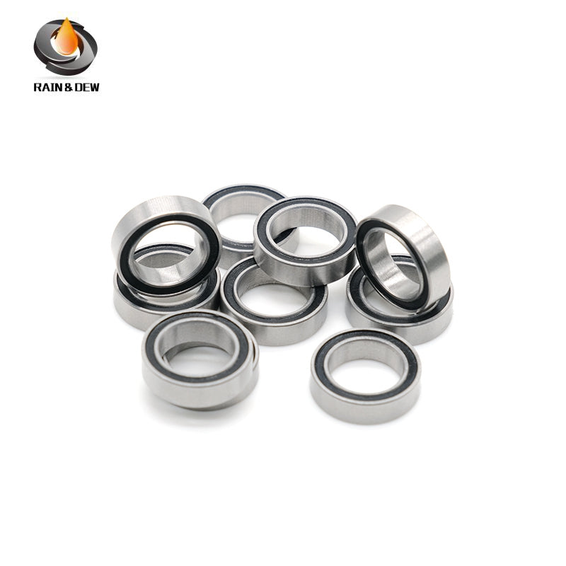10PCS High-Precision ABEC-7 S6701RS 12x18x4mm Stainless Steel Body & Black Rubber Seals for Fishing Equipment