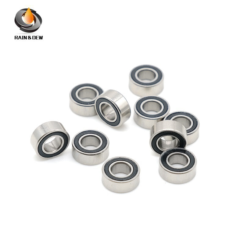 10PCS S607RS 7x19x6mm Durable & Fully Sealed Bearing for Fishing Gear ABEC-7 Stainless Steel with Black Rubber Shield