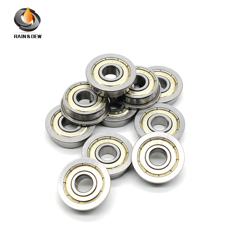 10PCS F607ZZ Flanged Ball Bearings  6X17X6 mm Double Shielded  High Precision for 3D Printer & CNC Parts
