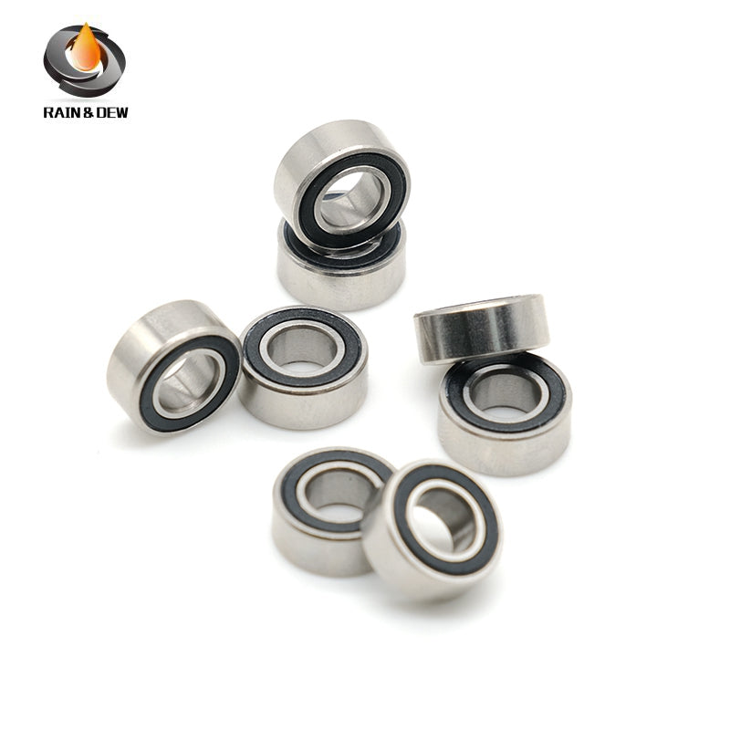 10PCS SMR115RS	 5x11x4mm Bearing  ABEC-7  Stainless Steel Ball Bearings Black Rubber Sealed For Fishing or Tiny Model Toys