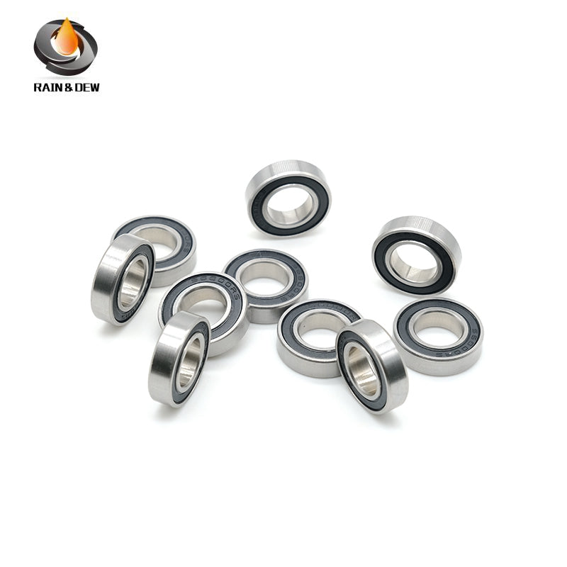 10PCS High-Precision ABEC-7  S6800RS  10x19x5mm Stainless Steel Body & Black Rubber Seals for Fishing Equipment