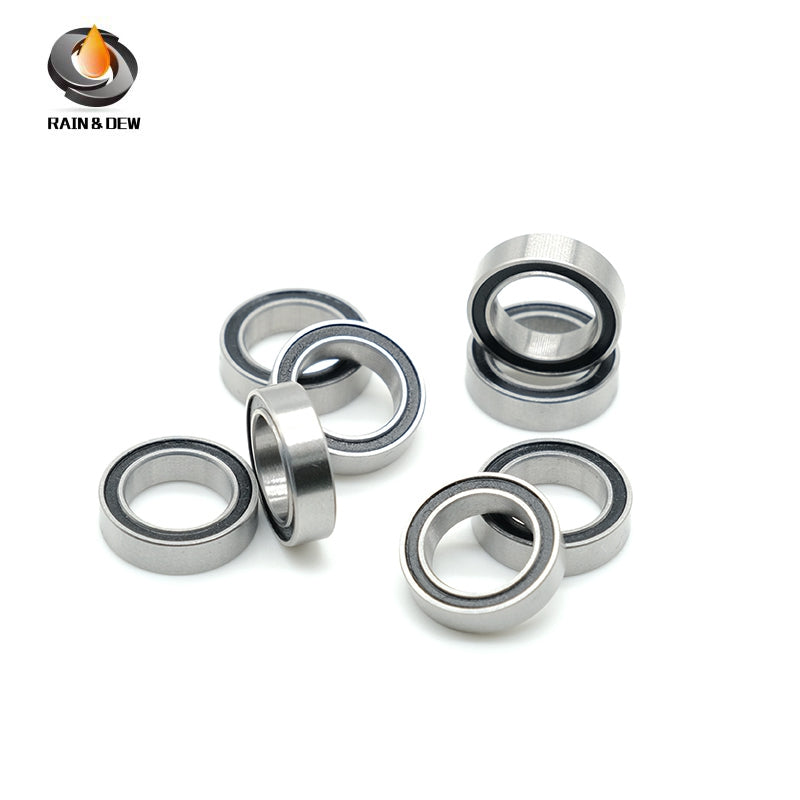 10PCS High-Precision ABEC-7  S6700RS  10x15x4mm Stainless Steel Body & Black Rubber Seals for Fishing Equipment