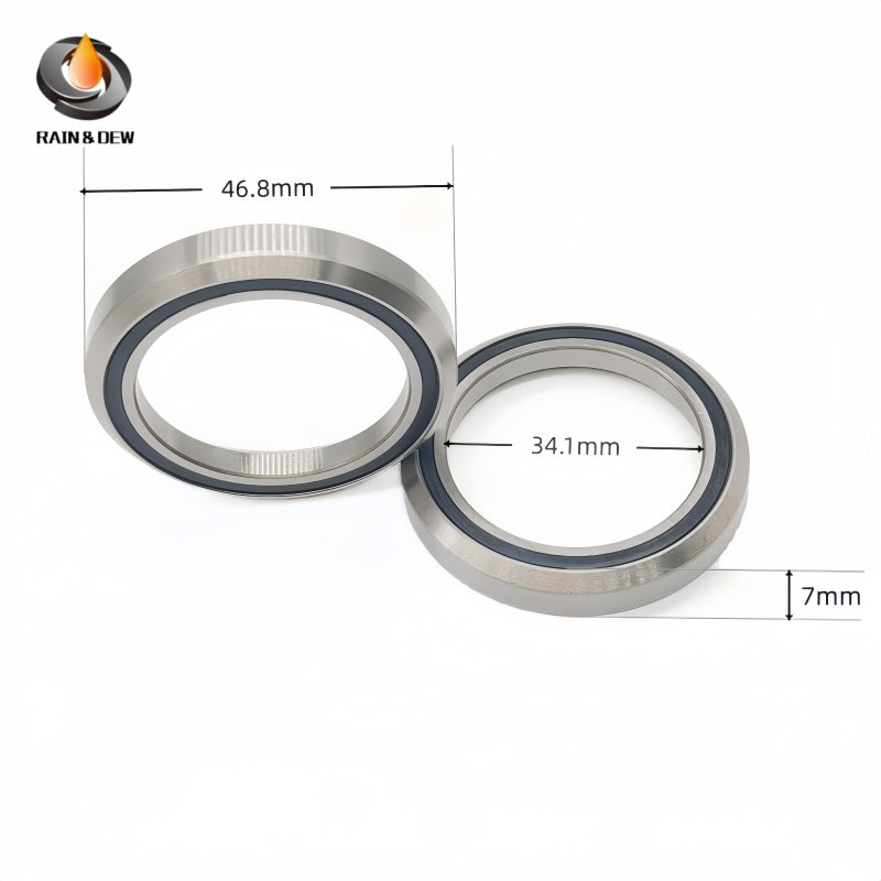 6PCS MH-P17  34.1X46.8X7 mm Bicycle Headset Bearing 45/45 Degree Chrome Steel Tapered Upper Lower Tapered Parts Repair