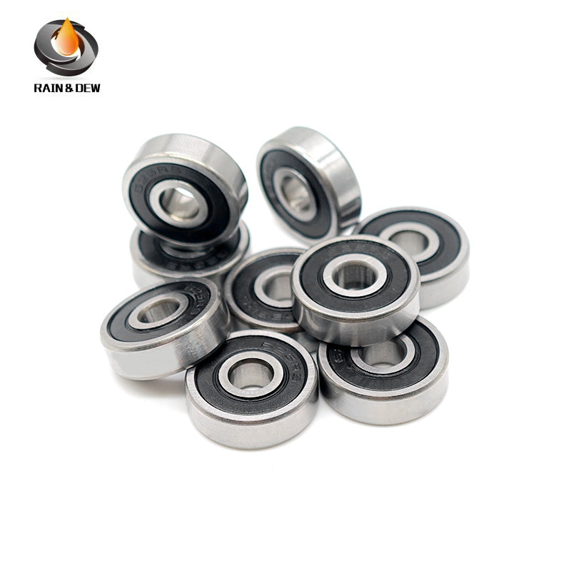 10PCS S623RS	3x10x4mm Durable & Fully Sealed Bearing for Fishing Gear ABEC-7 Stainless Steel with Black Rubber Shield