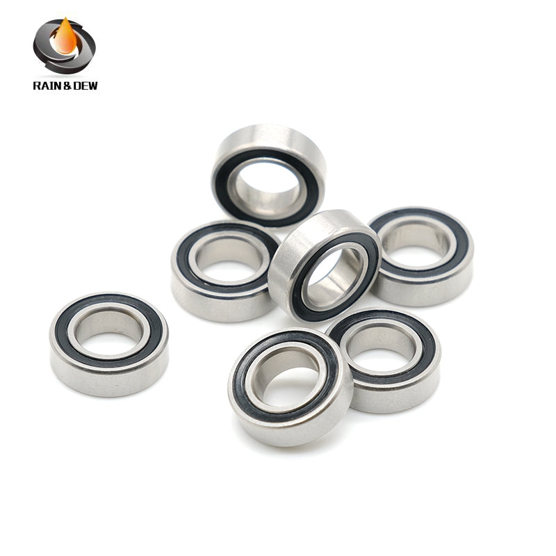 10PCS SMR137RS	 7x13x4mm Bearing  ABEC-7  Stainless Steel Ball Bearings Black Rubber Sealed For Fishing or Tiny Model Toys