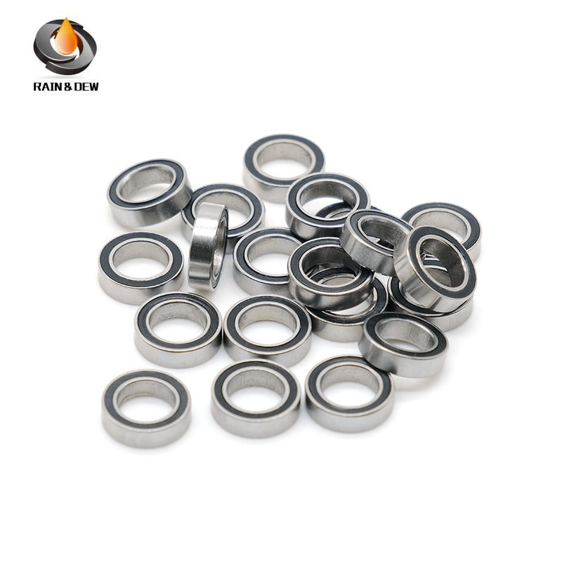 10PCS SMR128RS	 8x12x3.5mm Bearing  ABEC-7  Stainless Steel Ball Bearings Black Rubber Sealed For Fishing or Tiny Model Toys