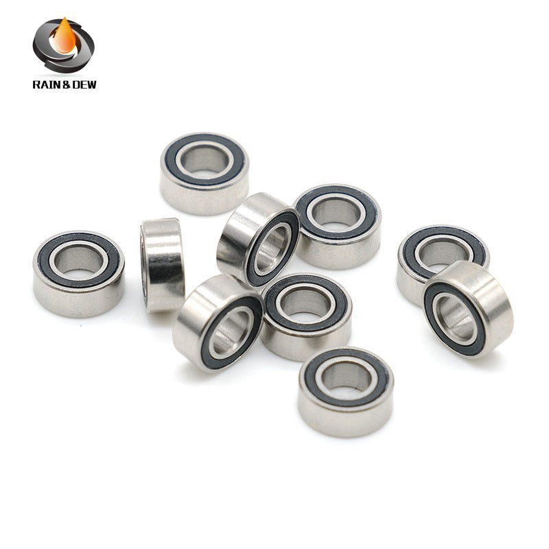 10PCS S607RS  7x19x6mm Durable & Fully Sealed Bearing for Fishing Gear ABEC-7 Stainless Steel with Black Rubber Shield