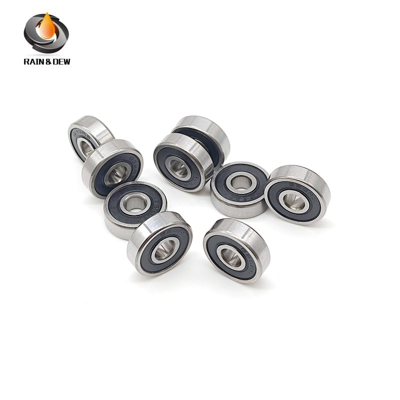 10PCS S623RS	3x10x4mm Durable & Fully Sealed Bearing for Fishing Gear ABEC-7 Stainless Steel with Black Rubber Shield