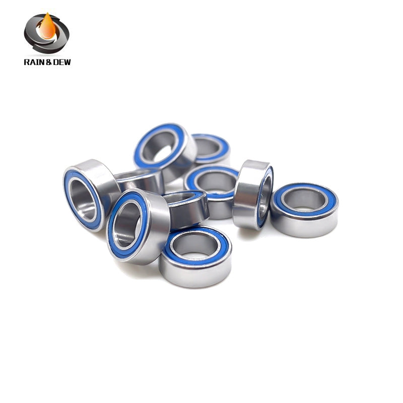 MR74RS-Blue Bearing ABEC-7 (10PCS) 4X7X2.5 mm Miniature MR74-2RS Ball Bearings Blue Rubber Sealed