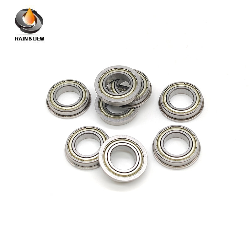10PCS Precision F6801ZZ Flanged Bearing 12x21x5 mm Double Shielded, Chrome Steel, for Easy Mounting & Positioning in CNC, 3D Printers & Small Mechanisms