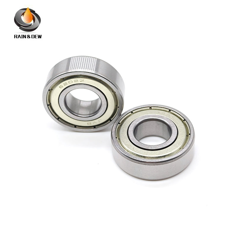 2PCS 6202ZZ ABEC-7 ball bearings (15x35x11mm). These deep groove, ZZ-shielded bearings are reliable components for various mechanical and industrial uses.