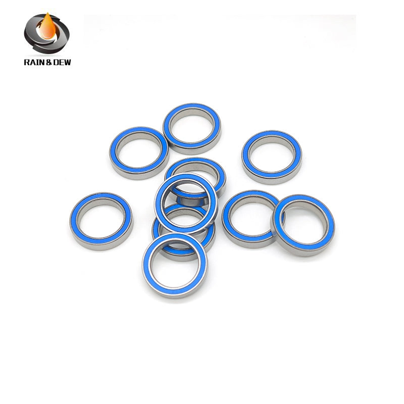 10PCS High-Precision ABEC-7  S6702RS-Blue  15x21x4mm Stainless Steel Body & Blue Rubber Seals for Fishing Equipment