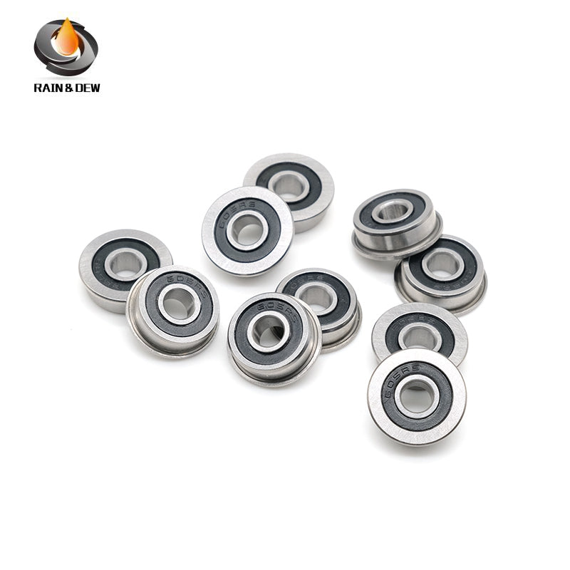 10Pcs F605 2RS Bearing 5x14x5 mm  ABEC-7 Flanged Miniature F605 RS Ball Bearings F605RS For  3D Printer