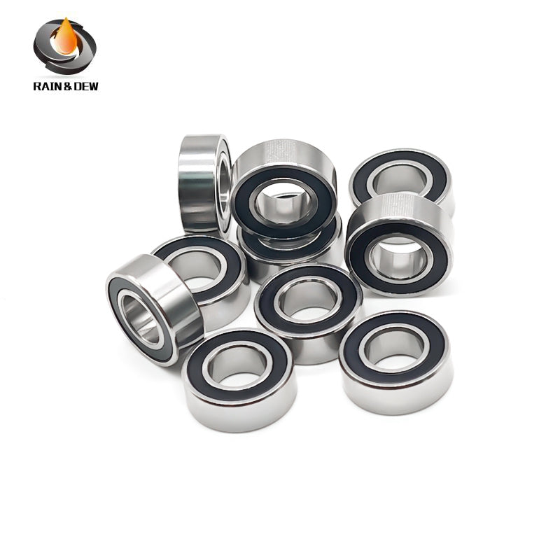 10PCS S687RS  7x14x5mm Durable & Fully Sealed Bearing for Fishing Gear ABEC-7 Stainless Steel with Black Rubber Shield