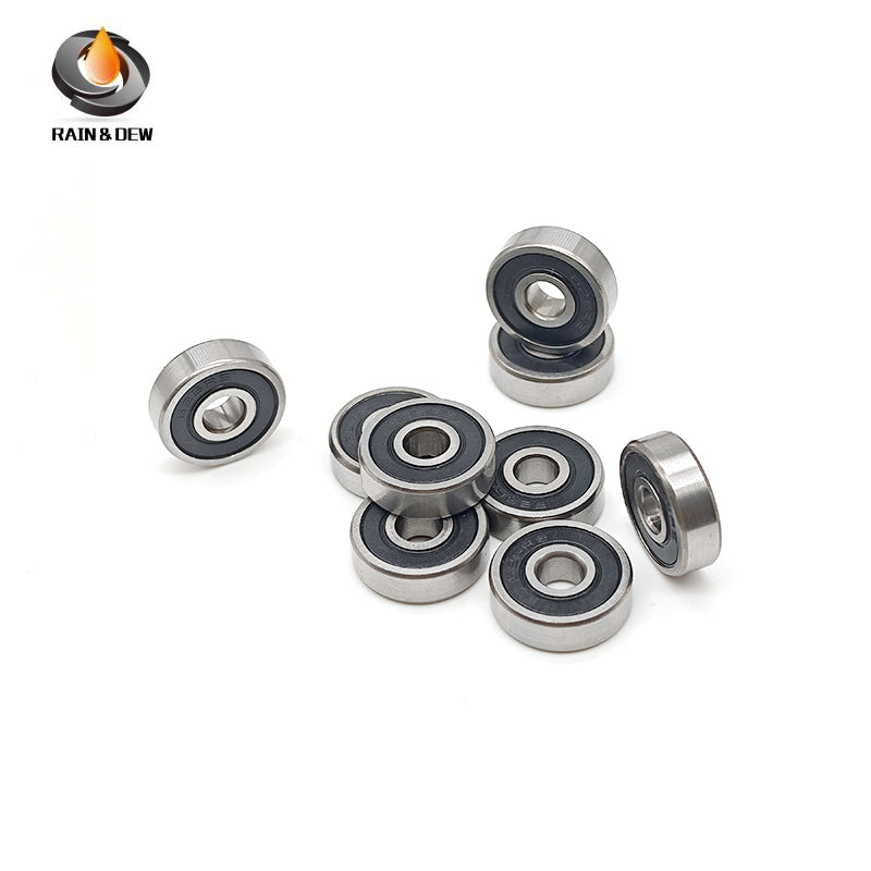 10PCS S623RS	3x10x4mm Durable & Fully Sealed Bearing for Fishing Gear ABEC-7 Stainless Steel with Black Rubber Shield