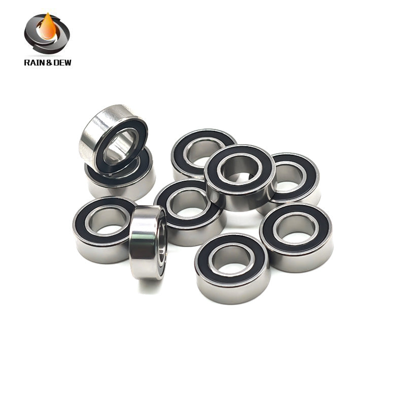 10PCS S687RS  7x14x5mm Durable & Fully Sealed Bearing for Fishing Gear ABEC-7 Stainless Steel with Black Rubber Shield
