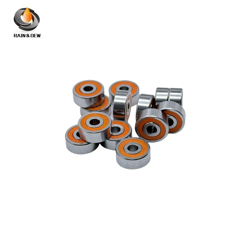 10PCS High-Precision ABEC-7 SMR105RS-Orange 5x10x4mm Stainless Steel Body & Orange Rubber Seals for Fishing Equipment