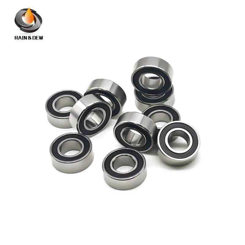 10PCS S687RS  7x14x5mm Durable & Fully Sealed Bearing for Fishing Gear ABEC-7 Stainless Steel with Black Rubber Shield