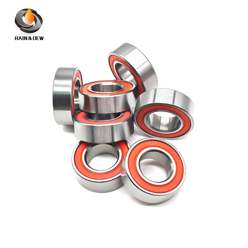 10PCS 17287RS-Red 17X28X7mm Bicycle Bearing Steel ABEC-7 Flower Drum Bearing  Bearing Mountain Bike Bicycle Spare Parts 17287-2RS