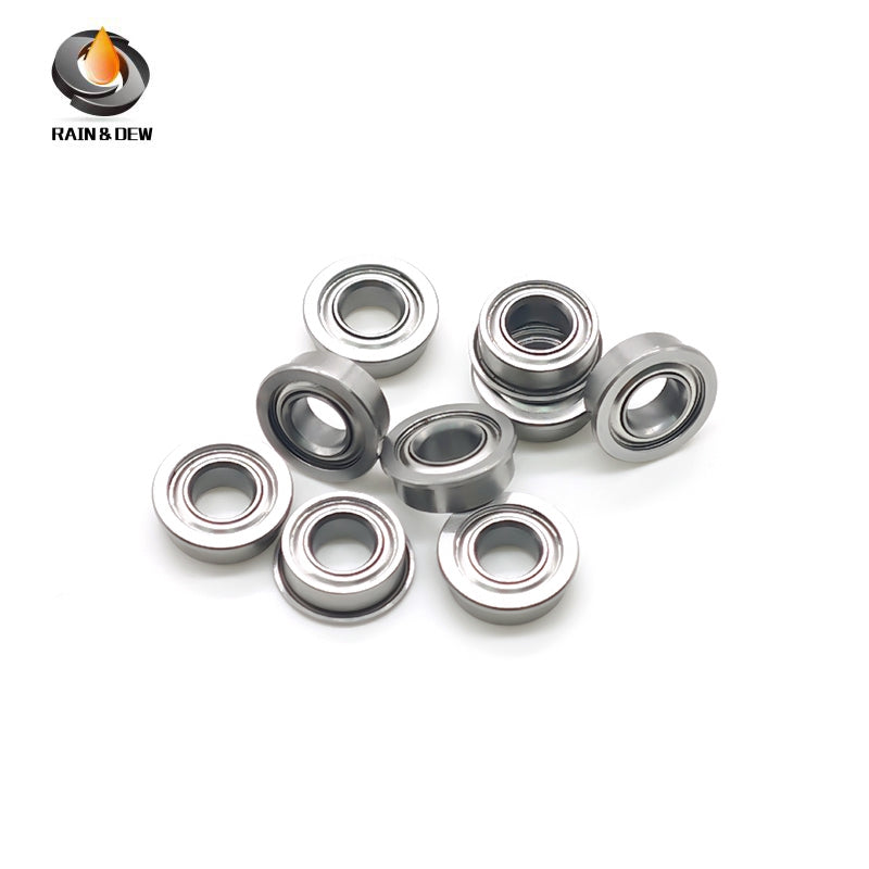 MF84ZZ Flange Bearing 4X8X3 mm 10PCS Double Shielded Bearing Steel Flanged MF84ZZ Ball Bearings