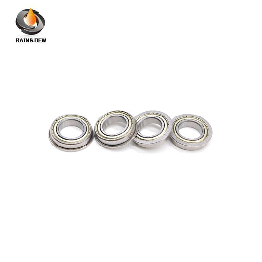 10PCS Precision F6801ZZ Flanged Bearing 12x21x5 mm Double Shielded, Chrome Steel, for Easy Mounting & Positioning in CNC, 3D Printers & Small Mechanisms