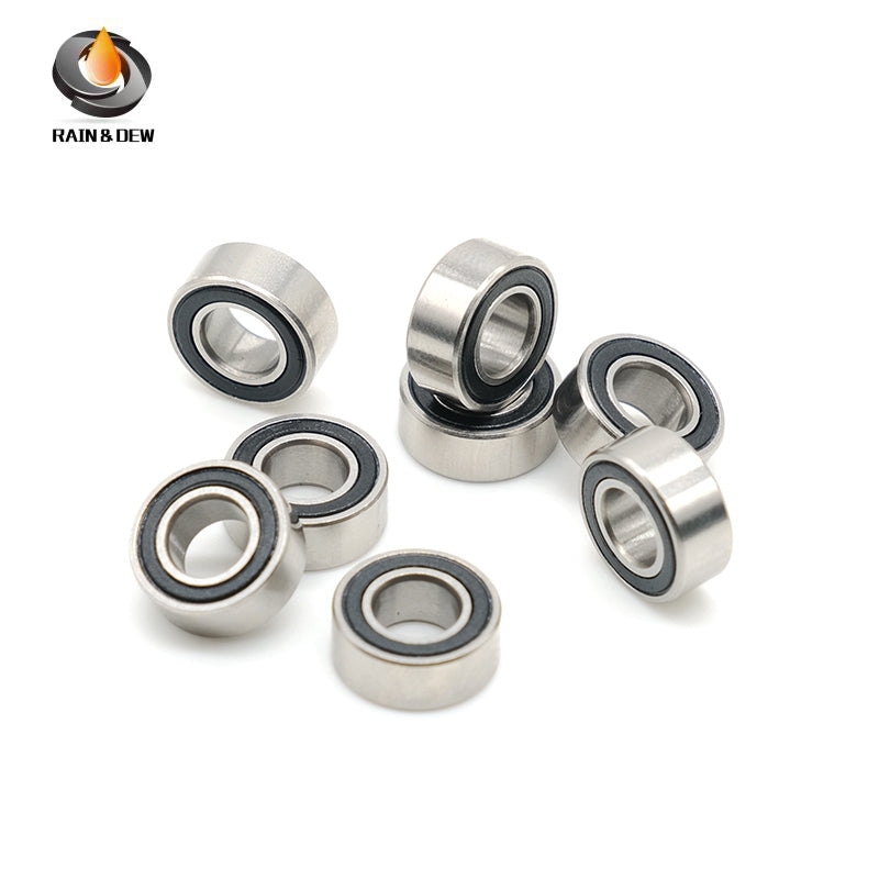 10PCS SMR105RS	5x10x4mm Bearing  ABEC-7  Stainless Steel Ball Bearings Black Rubber Sealed For Fishing or Tiny Model Toys