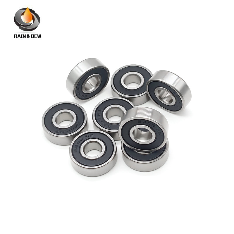 10PCS S608RS  8x22x7mm Durable & Fully Sealed Bearing for Fishing Gear ABEC-7 Stainless Steel with Black Rubber Shield