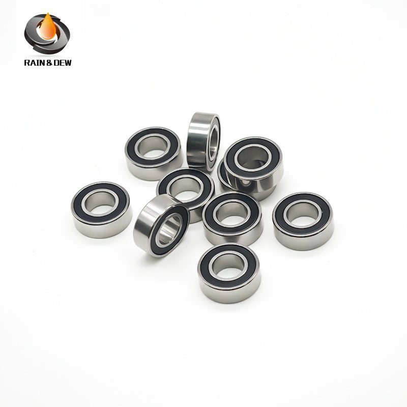 10PCS S687RS  7x14x5mm Durable & Fully Sealed Bearing for Fishing Gear ABEC-7 Stainless Steel with Black Rubber Shield
