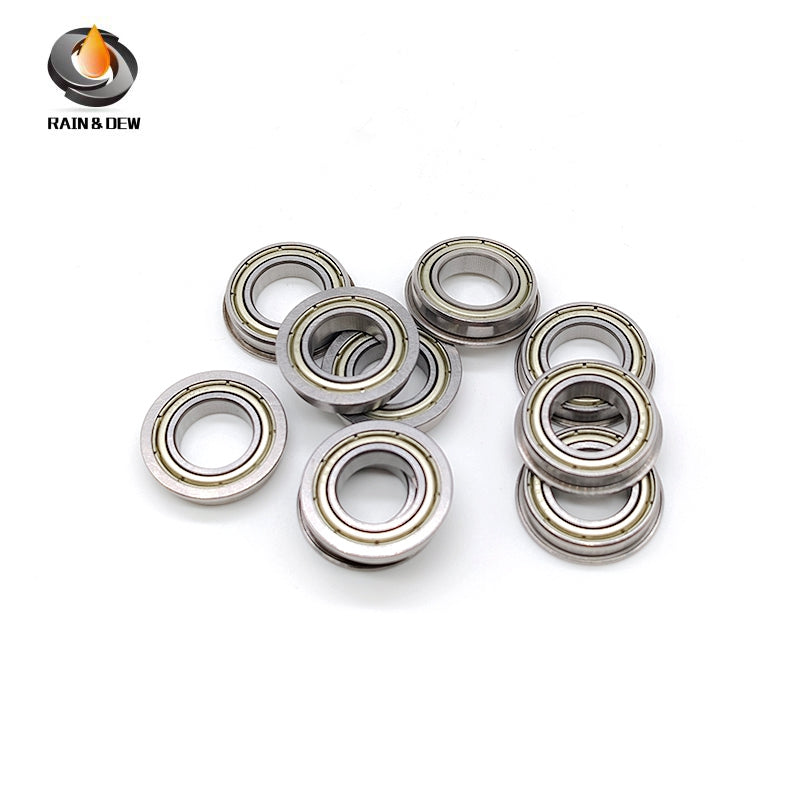 10PCS Precision F6801ZZ Flanged Bearing 12x21x5 mm Double Shielded, Chrome Steel, for Easy Mounting & Positioning in CNC, 3D Printers & Small Mechanisms