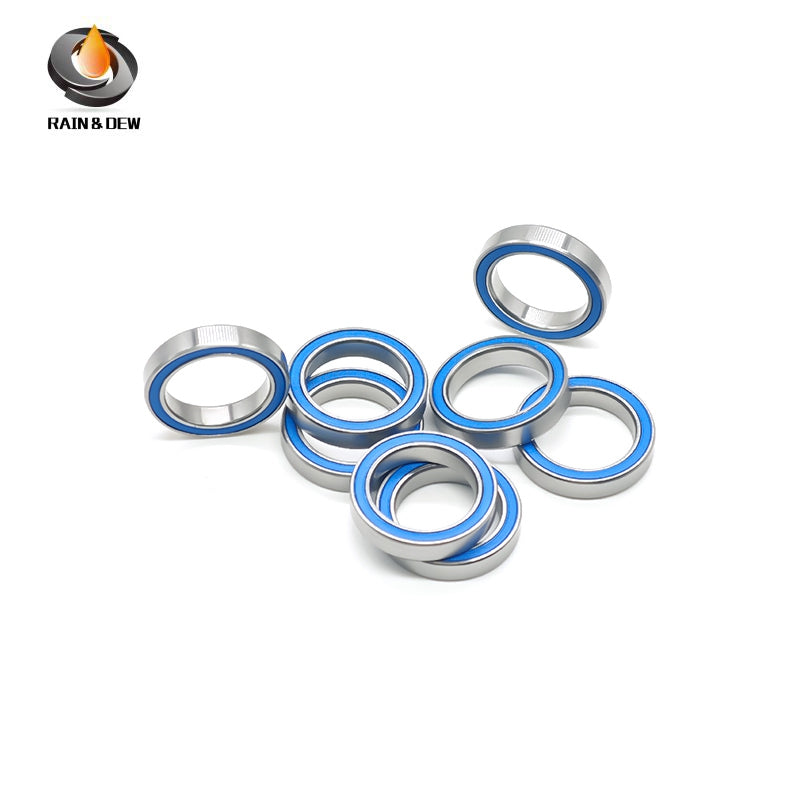 10PCS High-Precision ABEC-7  S6702RS-Blue  15x21x4mm Stainless Steel Body & Blue Rubber Seals for Fishing Equipment