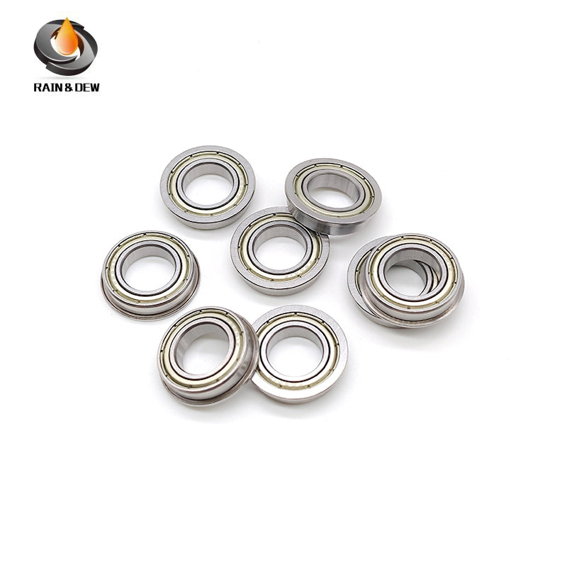 10PCS Precision F6801ZZ Flanged Bearing 12x21x5 mm Double Shielded, Chrome Steel, for Easy Mounting & Positioning in CNC, 3D Printers & Small Mechanisms