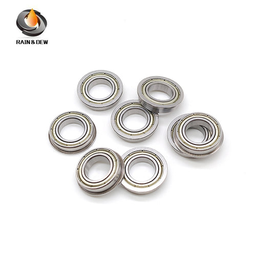 10PCS Precision F6802ZZ Flanged Bearing 15X24X5 mm Double Shielded, Chrome Steel, for Easy Mounting & Positioning in CNC, 3D Printers & Small Mechanisms