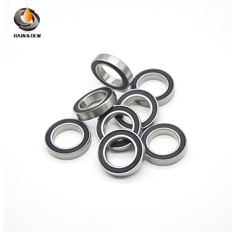 10PCS High-Precision ABEC-7  S6802RS  15x24x5mm Stainless Steel Body & Black Rubber Seals for Fishing Equipment