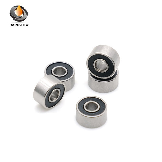 10PCS S683RS  3x7x3mm Durable & Fully Sealed Bearing for Fishing Gear ABEC-7 Stainless Steel with Black Rubber Shield