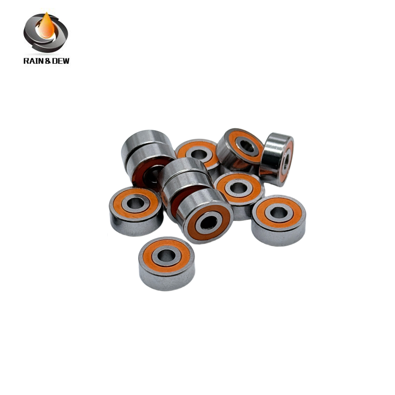 10PCS High-Precision ABEC-7 S623RS-Orange 3x10x4mm Stainless Steel Body & Orange Rubber Seals for Fishing Equipment