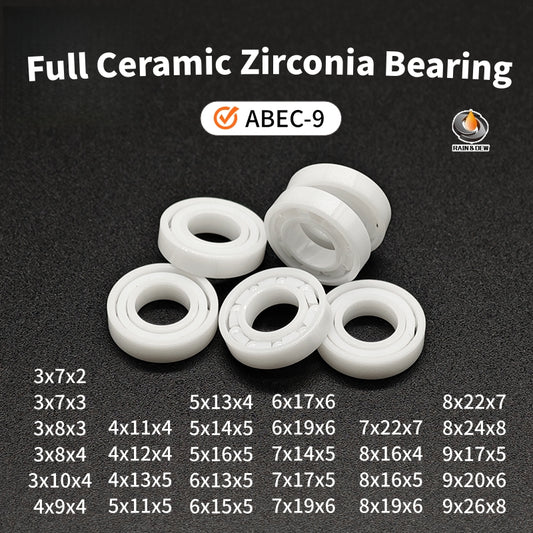 2PC 3x8x3 3x8x4 3x10x4 4x9x4 4x11x4 5x11x5 5x13x4 5x14x5 6x13x5 6x15x5 Full Ceramic Zirconia Bearing ABEC-9 Fishing Reel Bearing