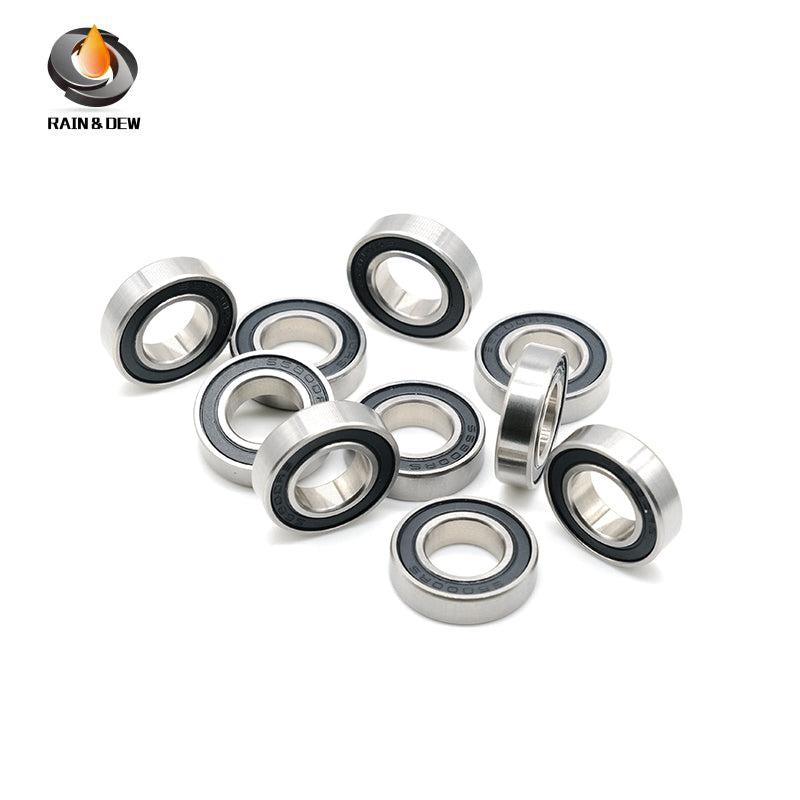 10PCS High-Precision ABEC-7  S6800RS  10x19x5mm Stainless Steel Body & Black Rubber Seals for Fishing Equipment