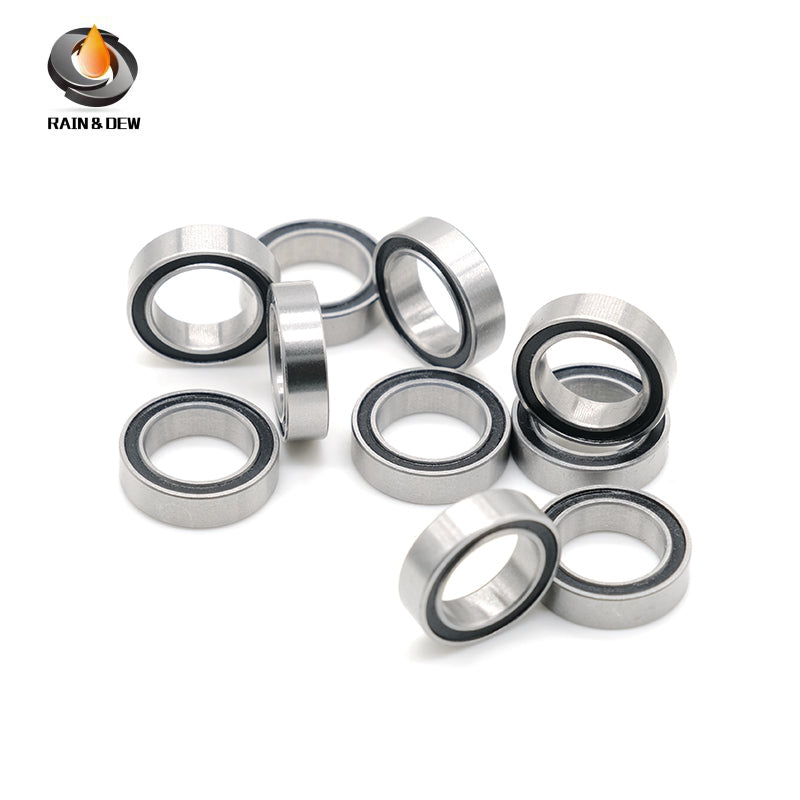 10PCS High-Precision ABEC-7  S6700RS  10x15x4mm Stainless Steel Body & Black Rubber Seals for Fishing Equipment