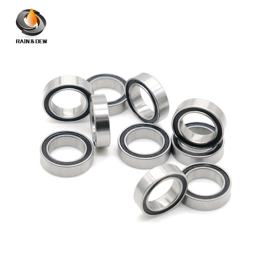 10PCS High-Precision ABEC-7  S6700RS  10x15x4mm Stainless Steel Body & Black Rubber Seals for Fishing Equipment