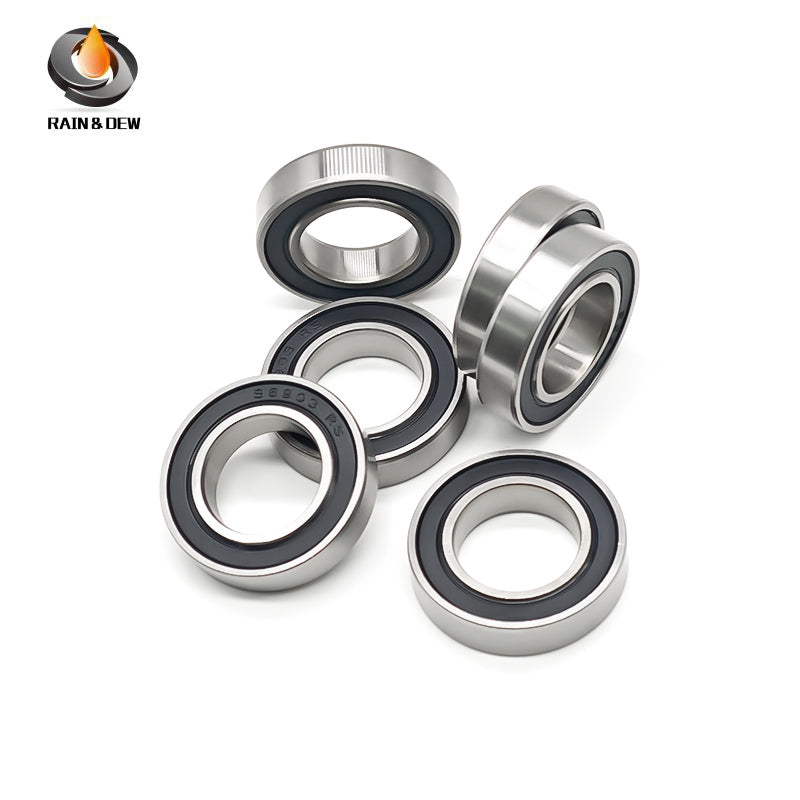 10PCS S6903RS  17x30x7mm Durable & Fully Sealed Bearing for Fishing Gear ABEC-7 Stainless Steel with Black Rubber Shield